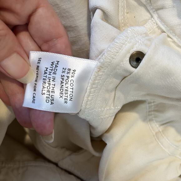 ANN MASHBURN Straight Cropped Jean Cream Stretch Denim Size 25 Inseam 25.5" - Picture 11 of 11